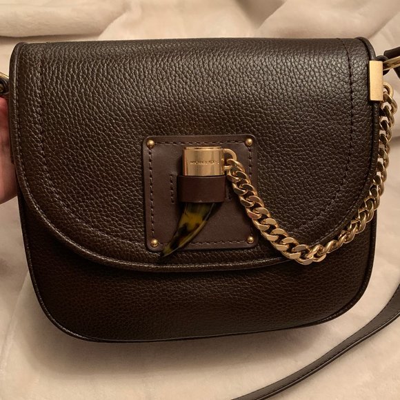 NWT Michael Kors Medium Leather Saddle Bag - Picture 12 of 16